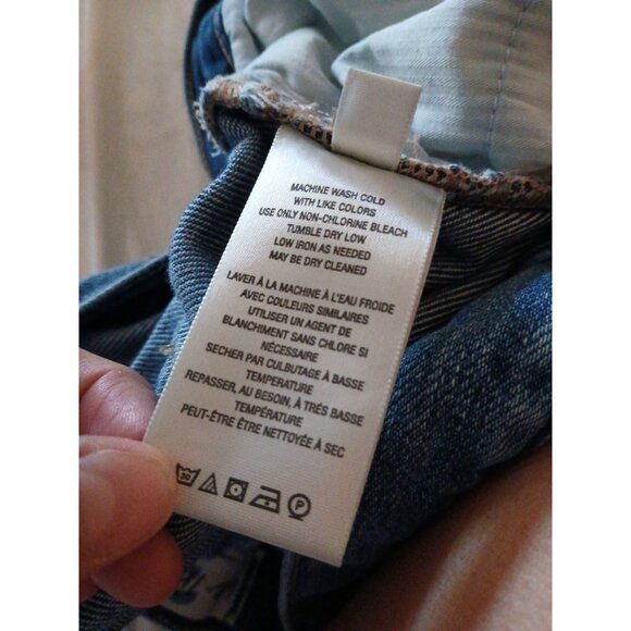 We the Free People Loving Good Vibrations Jean Shorts Cutoffs Size 30 Blue - Picture 9 of 9